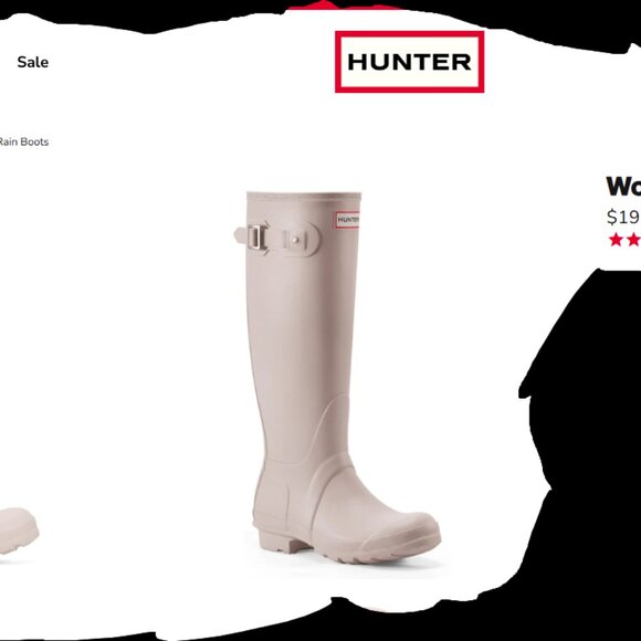 HUNTER Tall Rain Boots Women 8 Cast White Waterproof Classic Chic- Fall Staple!! - Picture 4 of 4